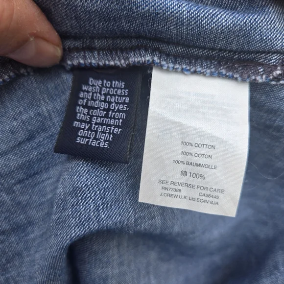 J. Crew Blue Denim Off-Shoulder Dress - Picture 9 of 9